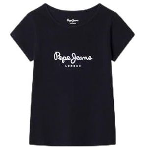 Pepe Jeans HANA Glitter N T-shirt voor meisjes, blauw (donker ecru wit), 10 jaar, Blauw (Donker Ecru Wit), 10 jaar