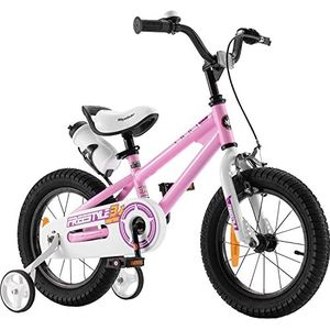 Royal Baby Freestyle Kinderfiets voor jongens en meisjes, met handrem en terugtraprem, 14 inch fiets, roze