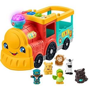 Fisher-Price HHH23 Little People Big ABC dierenvrienden trein - Duitse versie, muziekspeelgoed om in te schuiven met Smart Stages leerinhoud, babyspeelgoed vanaf 1 jaar