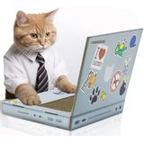 Suck UK | Krablaptop van karton voor katten | kattenspeelgoed | laptop | computer | krabpaal | krabplank | kattenkruid | krabmeubel | krabmat | krabspeelgoed | krabkarton
