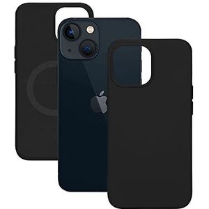 KSIX smart your tech Halfstijve beschermhoes voor iPhone 14, magnetische banden, compatibel met MagSafe, draadloos, antislip, zwart