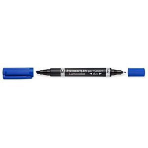 Staedtler 348-3 Lumocolor tweepuntige marker permanent, 10 stuks, blauw