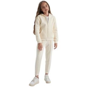 DeFacto Meisjesbroek met gebreide onderkant, ecru, 9-10 Jaren