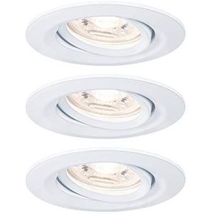 Paulmann Nova LED-inbouwspot - mini - wit mat- zwenkbaar - Set van 3 - 2.700K W - Geminimaliseerd formaat -
