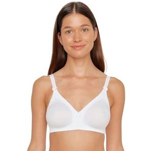 SUSA Topsy BH zonder beugel, ondoorzichtige beha met voorgevormde cups, voorgevormde beha met strik, ideaal ademend vermogen en hoge stabiliteit, wit (wit 003), 75B