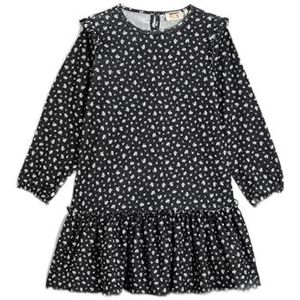 Koton Meisjesjurk met lange mouwen en bloemenpatroon, ecru design (0d1), 4-5 jaar