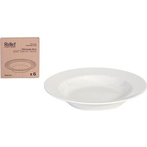 Relief 50032 bord diep 23 cm reliëf ivoor glanzend