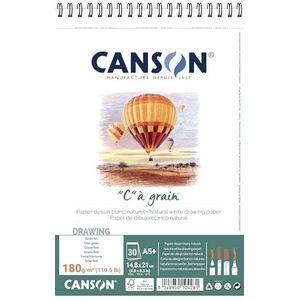 Canson""C"" a grain-licht korrelig tekenpapier, 180 g/m2 148 x 235 mm wit