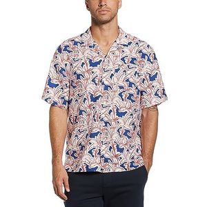 ORIGINAL PENGUIN Heren WVN Ss CMP Flrl Wave Print Shirt, Sodalite Blauw, XXL