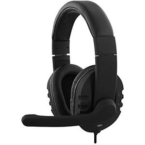 TNB HS-300 headset met kabel, multimedia-hoofdtelefoon, zeer comfortabel, zwart