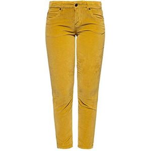ATT Jeans Damesbroek, damesjeans, slim fit, fluweel Belinda Velvet, geel, 34W / 32L