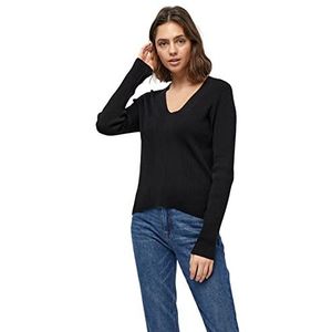 Peppercorn Tana V-hals Rib Pullover met lange mouwen | Zwarte truien voor vrouwen VK | Lente dames truien | Maat M