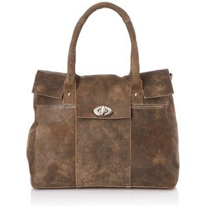 PIECES SIP Leather Bag 17053707 Damestassen 36x29x15 cm (B x H x D), bruin zand