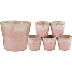 CreaTable, 23727, serie Grespresso, Lungo set 6-delig, steengoed, rosé
