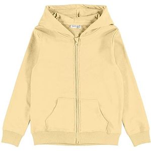 Name It Nkfnasweat Card W Hood Unb Noos jongensjack met capuchon, Dubbel crèmekleurig, 158/164 cm