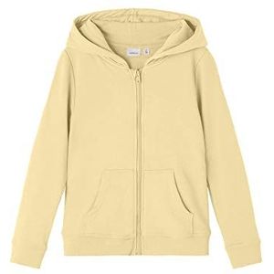 NAME IT Girl Hoodie katoen ritssluiting, Double Cream, 122-128