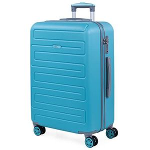 SKPAT - Stijve Cabine Suitcase 20 Klein Reis Koffer met Wielen - ABS Hand Koffer 55x40x20 met Telescoopsteel - Lichtgewicht Cabin Max Hanbagage Luggage met TSA-cijferslot - Carry on Suitcas, Turquoise