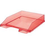 HAN Brievenbakje KLASSIEK TRANSPARENT, 6 STUKS, moderne, transparante en stapelbare plank in fris design tot formaat A4/C4, 1026-X-29, transparant-rood