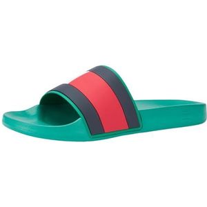 Tommy Hilfiger Rubber Th Flag Pool Slide Sandaal voor heren, Groen Olympisch Groen, 40 EU