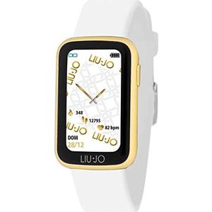 Liu Jo Jeans SWLJ037 Digitale smartwatch voor dames, met siliconen armband, wit, Riemen.