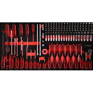 KS Tools - 813.0146 - Dopsleutel- en Schroevendraaierset - 146-dlg - Schuimrubberinleg