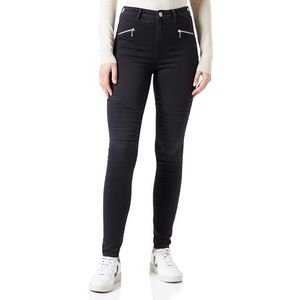 ONLY Onlroyal Hw Biker Zip EXT DNM skinny-fit jeans voor dames, zwart, XXS x 30L