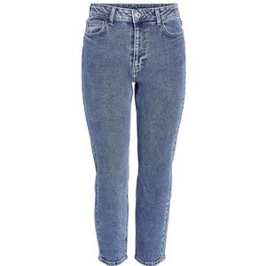 Dames Enkel Jeans Losse Slim Fit Denim Broek Hoge Taille NM MONI, Colour:Blue, Size:27W / 32L, Beenlengte:L32