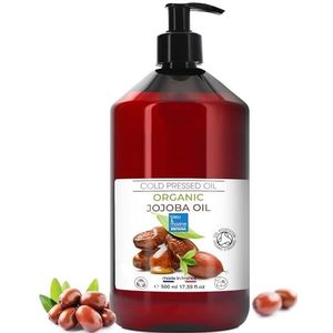 Jojoba-olie - 100% Natuurlijke Biologische Gezichtsolie - 500 ml - Hydraterend voor Haar en Baard