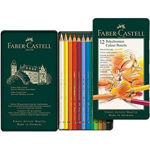 Faber-Castell Polychromos Kleurpotloden, keuze uit verschillende uitvoeringen Kleurpotloden. 12er Metalletui multi