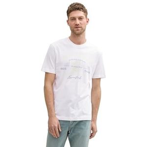 TOM TAILOR T-shirt voor heren, 13308, wit 1, XS