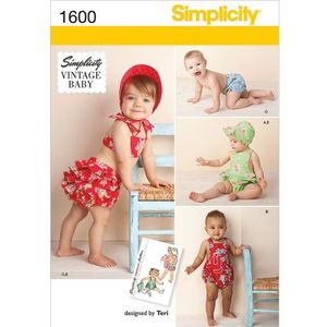 Simplicity us1600.a maat A baby's""vintage romperset