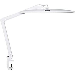 MAUL Maulwork Led-werklamp, dimbaar, 84 geïntegreerde leds, 3 delen - afzonderlijk inschakelbaar, led-klemlamp, 6500 K, 2248 lumen, daglichtlamp, voor kantoor, modelbouw, werkplaats, wit