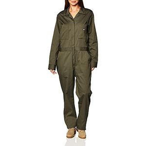 Dickies Dames lange mouwen katoenen twill overall werk gereedschap, Mos, L