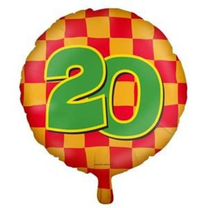 PD-Party 7042120 Gelukkig Folie Ballonnen | Happy Balloons | Viering | Feest Decoraties - 20 Jaren, Goud/Rood, 46cm Lengte x 46cm Breedte x 46cm Hoogte