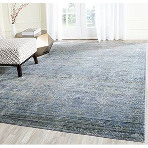SAFAVIEH Metro-Mod tapijt voor woonkamer, eetkamer, slaapkamer - Mystique Collection, korte pool, blauw en multi, 122 x 183 cm