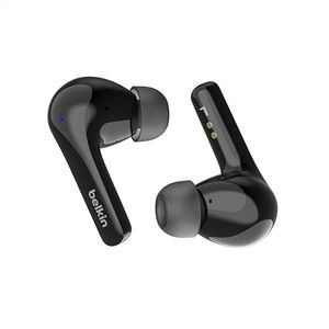 Belkin SoundForm™ Motion True Wireless Earbuds met ruisonderdrukking, draadloze oplaadcase, twee microfoons per oordopje, waterbestendig (IPX5), Bluetooth-koptelefoon voor iPhone/Samsung - Zwart