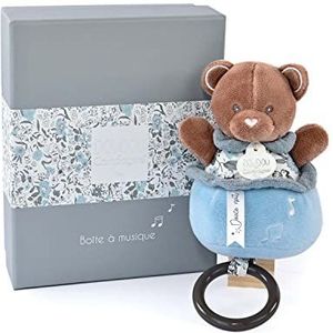 Doudou et Compagnie - Boh'aime - muziekdoos beer - blauw - 20 cm - cadeau geboorte - mooie geschenkdoos - DC4024