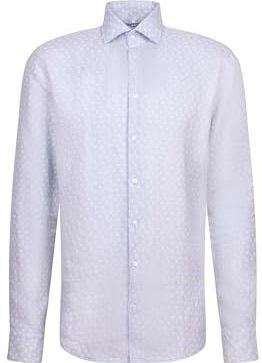 Seidensticker Zakelijk overhemd voor heren, slim fit, zacht, kentkraag, lange mouwen, 100% linnen, blauw, 36