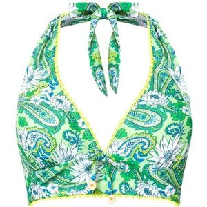 Joe Browns Gerecyclede inhoud heldere bloemen plunge bikinitop voor dames, groen, 18, Groen Multi, 44 NL
