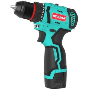 HYCHIKA Accuboormachine 18 V, 2,0 mAh, 35 Nm slagboring, 21 + 1 koppelinstellingen & 2 snelheden, 1 snellader, geïntegreerde led, 22 accessoires