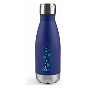 Lacor - 62587 roestvrij stalen fles, Edan, waterfles, dubbele isolatiewand, schroefsluiting, BPA-vrij, inhoud: 0,26 l, marineblauw
