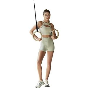 Trendyol Dames Sportkleding Crop Halter Neck Gebreide Sportbeha, Steen, S