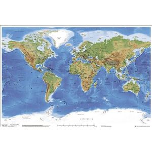 Empire 79862 Landkaarten - World Terrain Map - Poster Print - 91,5 x 61 cm