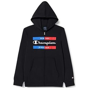 Champion Legacy Graphic Shop Powerblend Full Zip Sweatshirt met capuchon voor kinderen en jongens, Zwart, 3-4 jaar