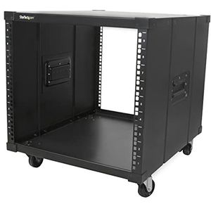 StarTech.com 4-Post 9U Mobiel Open Frame Server Rack, 19"" Patchkast met Wielen en 4 Stijlen voor Thuis / Kantoor / Beperkte Ruimtes, Kleine Serverkast voor Computer / AV / Netwerk Apparatuur (RK960CP)