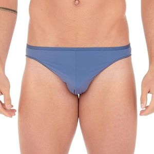 HOM Plumes micro briefs (1-pack) - heren micro slip microfiber - midden blauw - Maat: L