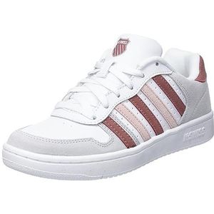 K-Swiss Court Palisades sneakers voor dames, wit/witheredroze/sepiaroos, 39,5 EU, White Witheredrose Sepiarose, 39.5 EU