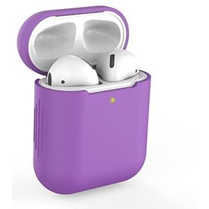 Beschermhoes voor Apple Airpods 1 & 2, silicone case, airpod hoes, precies passend (lila paars)