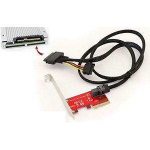 KALEA-INFORMATIQUE PCIe x4-controllerkaart voor U.2 NVMe SSD's (U2 68Pin SFF-8639) met 1m kabel, laag- en hoogprofielbeugels