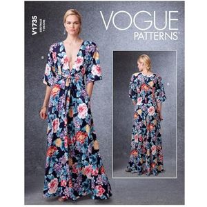 Vogue Patronen V1735Y Misses Jurk, Wit, Y (XS-M)